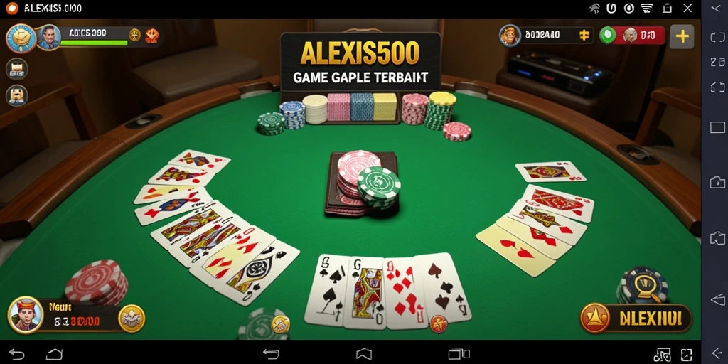 Screenshot utama ALEXIS500 menampilkan gameplay Gaple yang menarik.