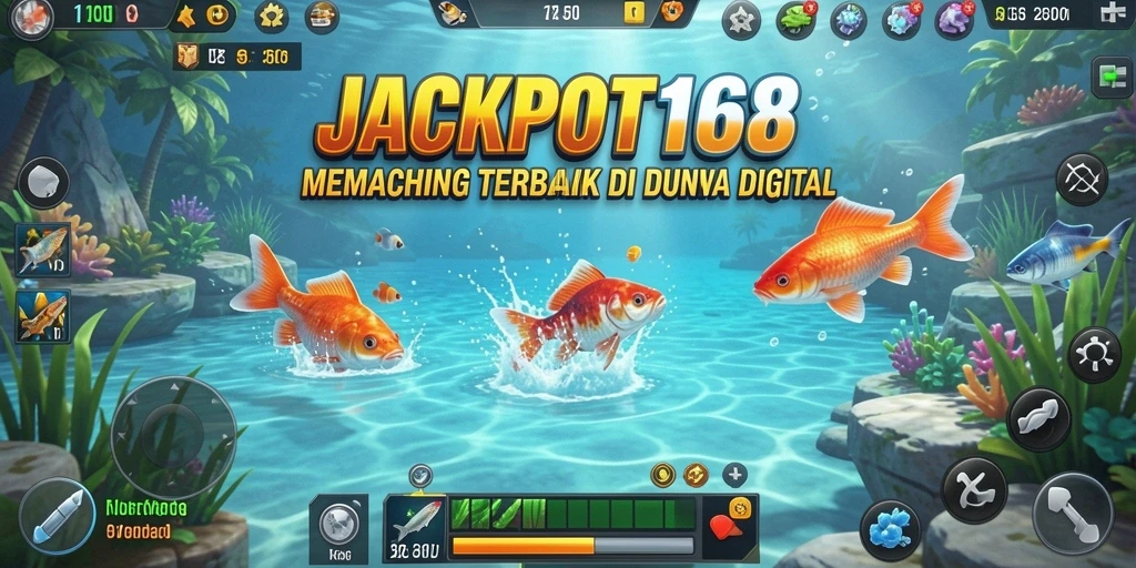Tampilan gameplay JACKPOT168 dengan pengaturan memancing yang menakjubkan.