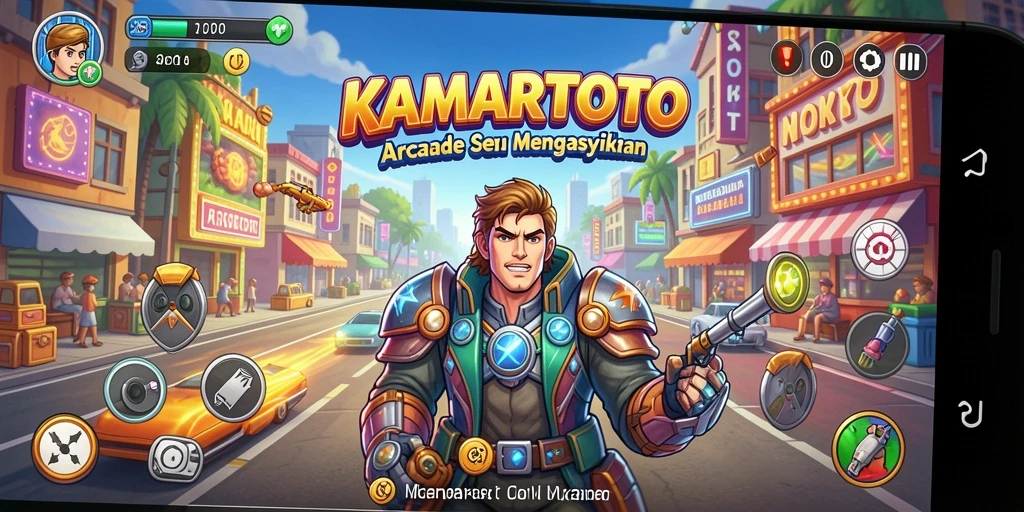 Tampilan gameplay KAMARTOTO dengan aksi arcade yang seru.