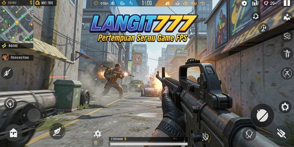 Tangkapan layar LANGIT777 yang menunjukkan aksi gameplay FPS yang seru.