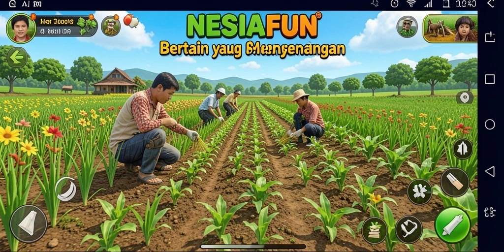 Tampilan gameplay Farming di NESIAFUN yang menakjubkan dan mengasyikkan.