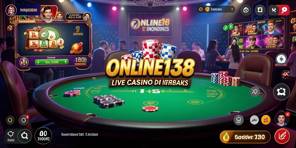 Screenshot gameplay Live Casino ONLINE138 menampilkan dealer langsung yang ramah.