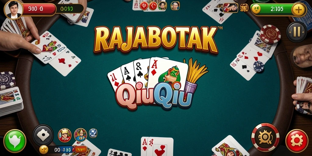 Tangkapan layar RAJABOTAK menunjukkan pengalaman gameplay QiuQiu yang seru.