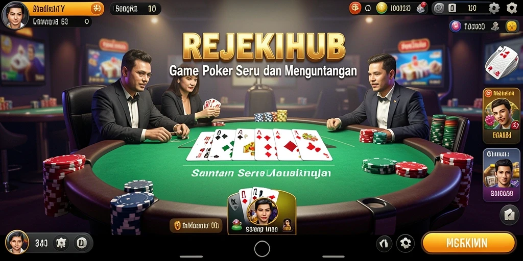 Tampilan gameplay Poker yang menarik di REJEKIHUB.