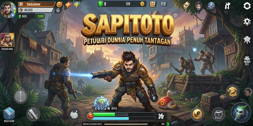 Screenshot gameplay SAPITOTO yang menunjukkan aksi petualangan yang menegangkan.