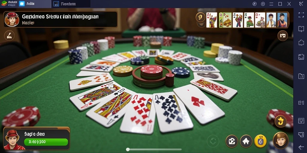 Screenshot gameplay T6 menampilkan suasana bermain Gaple yang seru.