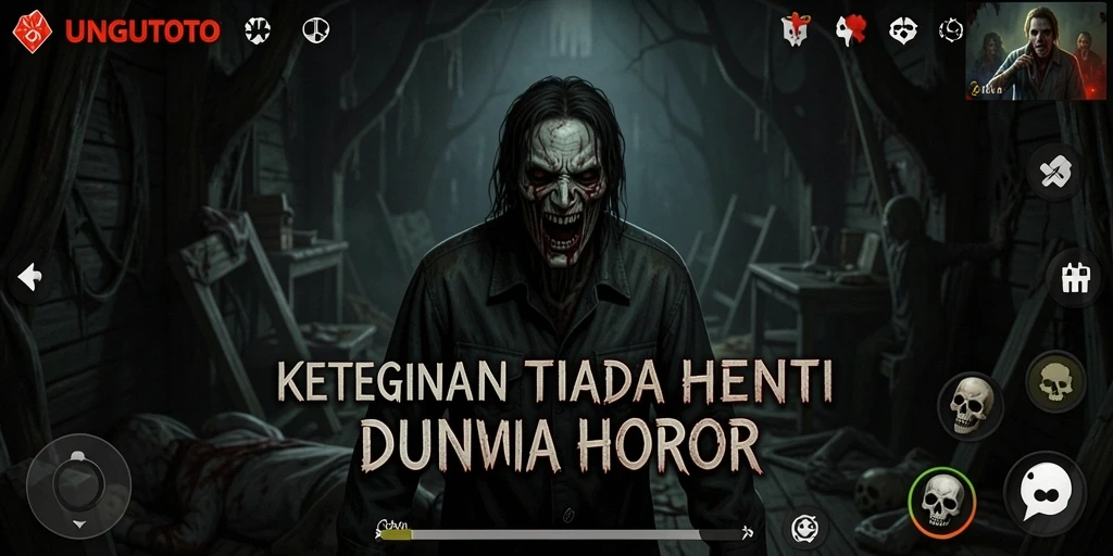 Screenshot UNGUTOTO yang menakutkan dengan suasana gelap.